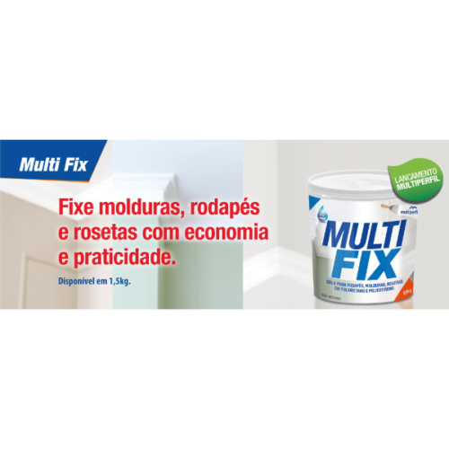 Cola Multifix Para Rodapé Poliestireno E Moldura Balde 1,5KG MULTIPERFIL