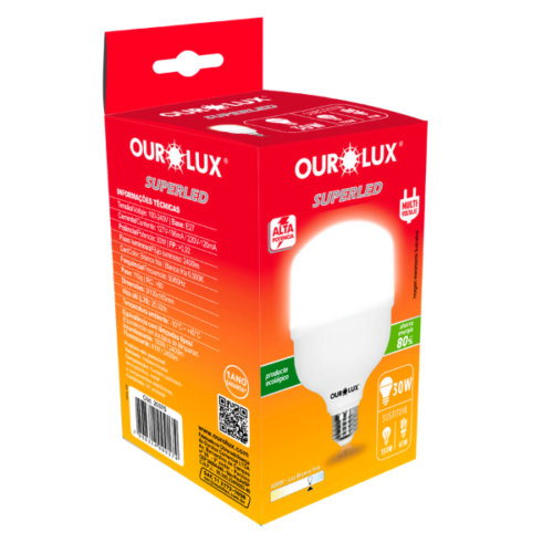 Superled Alta Potência T 30W BIV 6500K E27 CX Ourolux 20375