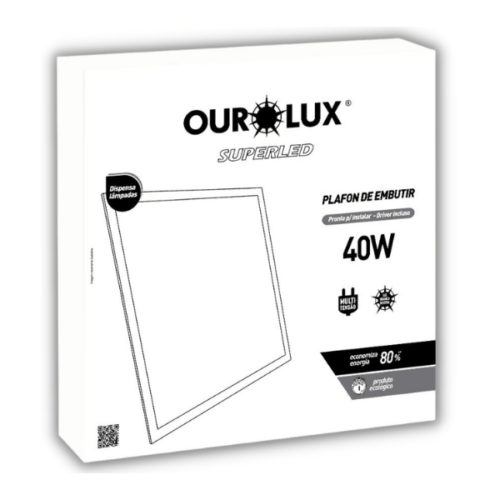 Plafon Led De Embutir 62x62 40W 6500K Fria Ourolux 03170