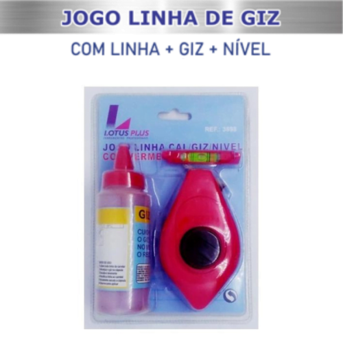 Jogo Linha De Giz C/ Linha/Giz/Nivel Vermelho 48/6 Lotus 3898