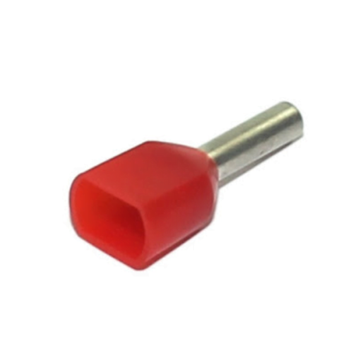 Terminal Isolado Tubolar Duplo Vermelho - 1,0 mm C8 - 20 PCS