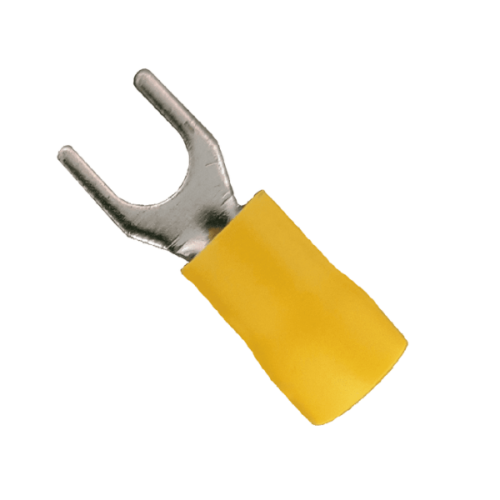 Terminal Forquilha Pré-Isolado Amarelo 4,0x6,0mm M6 20 Peças Sfor