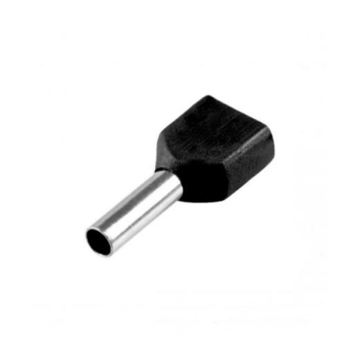 Terminal Isolado Tubolar Duplo Preto- 1,5 mm C8 - 20 PCS