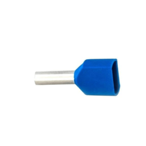 Terminal Isolado Tubolar Duplo Azul - 2,5 mm C10 - 20 PCS