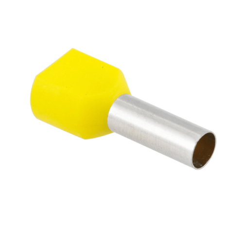 Terminal Isolado Tubolar Duplo Amarelo - 6,0 mm C14 - 20 PCS