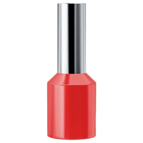 Terminal Isolado Tubolar Simples Vermelho 10mm C12 20 Peças Sfor