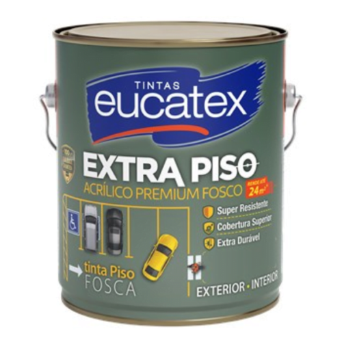 Tinta Para Piso Acrílico Premium Cinza Fosco Eucatex 3,6L