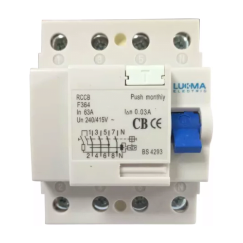 Interruptor Corrente De Fuga IDR F364-63 Tetrap. 30mA 63A Lukma