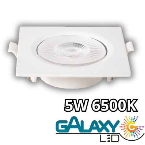 Luminária Led Spot Direcionável 5W 6500K Quadrada Bivolt Galaxy