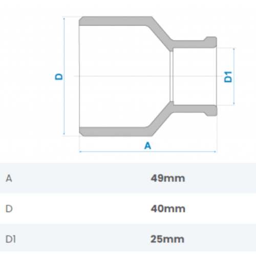 Bucha de Redução Soldável Longa 40X25mm Fortlev