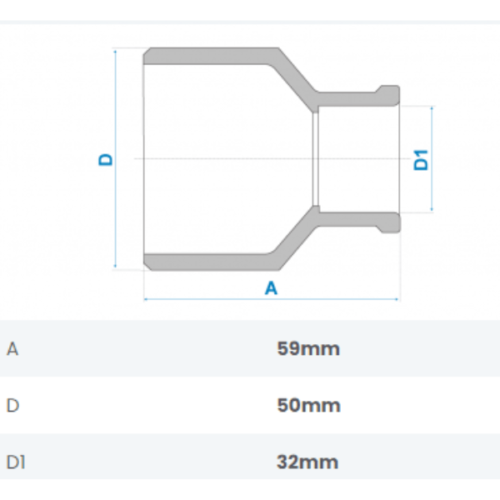 Bucha de Redução Soldável Longa 50X32mm Fortlev