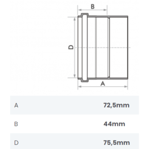 Luva Simples Esgoto DN 75mm SN Fortlev
