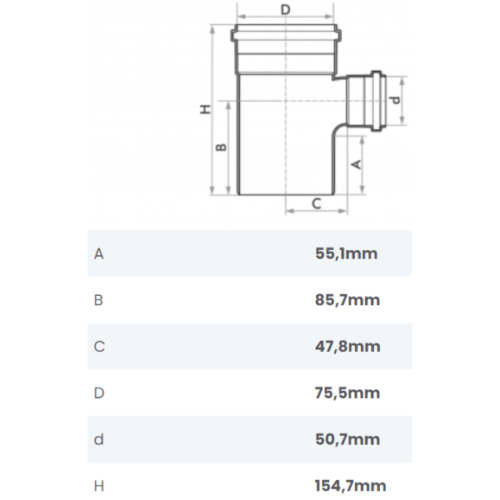 Tê de Redução Esgoto DN 75X50mm SN Fortlev