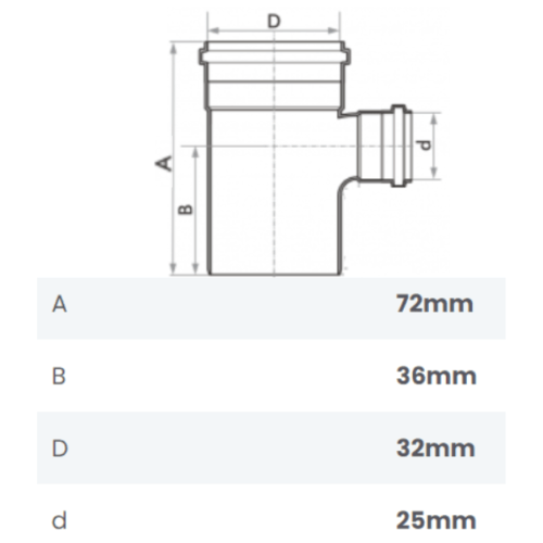 Tê de Redução Soldável 32X25mm Fortlev