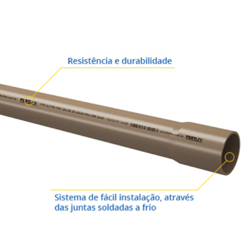 Tubo Soldável Cano PVC 32mm 6m Fortlev