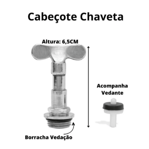 Reparo Para Torneira Cabeçote Com Chaveta Cromado