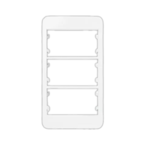 Placa Para Condulete 3/4″ 3 Postos Horizontais Com Suporte Sleek Branco MarGirius