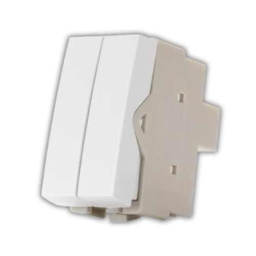 Módulo Interruptor Duplo 10A-250V Paralelo Sleek Branco Margirius