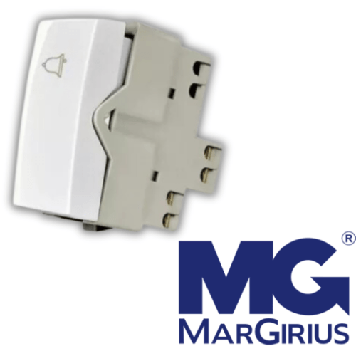 Módulo Interruptor Pulsador Campainha 10A-250V Sleek Branco MarGirius