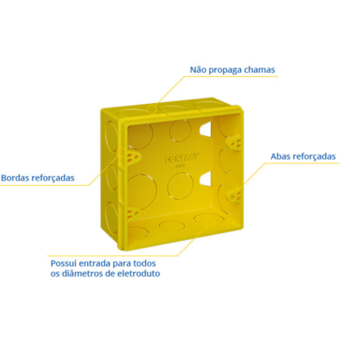 Caixa de Luz Quadrada 4X4 Fortlev
