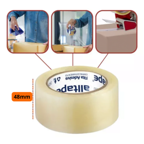 Fita Adesiva Embalagem Alltape Transparente 48mm x 50m