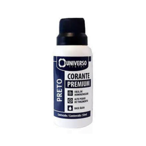 Corante Líquido Para Tinta Pigmento Preto 50ml Universo