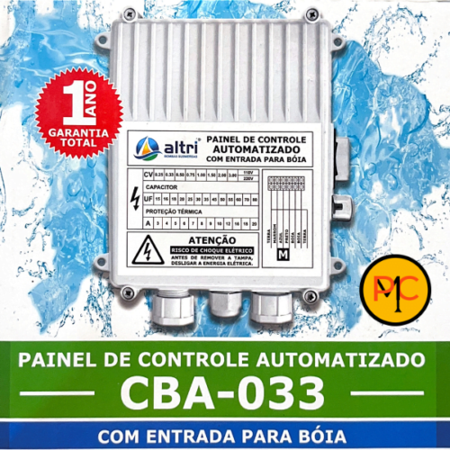 Altri Painel Box Para Bomba de Poço Com Entrada Para Boia 3 fios 0.33cv Mono 220v 18uf 4A