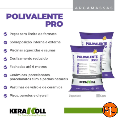 Argamassa Polivalente PRO AC3 Cinza 20Kg Kerakoll