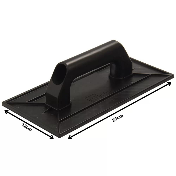 Desempenadeira Plástica Pvc 12x23cm Estriada Preta - Cortag