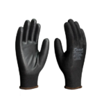 Luva De Poliéster Com PU Preto -8 Imbat