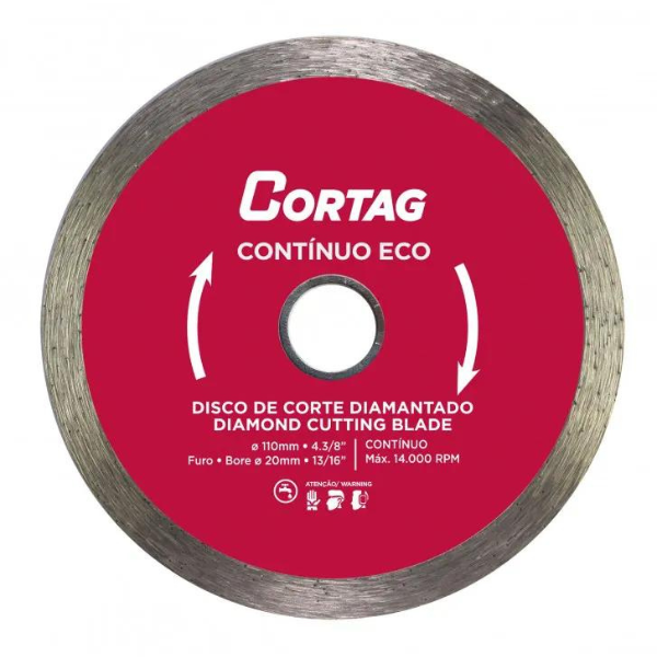 Disco De Corte Diamantado Contínuo Eco 110mm - Cortag 61548