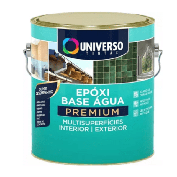 Tinta Epóxi Para Azulejos Vidros Metais Madeiras Base Água Multisuperfícies Cor Branco Acetinado 3,6L