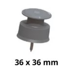 Roldana Plástica 36X36mm Com Prego Isolador Cerca Elétrica - Imagem 2