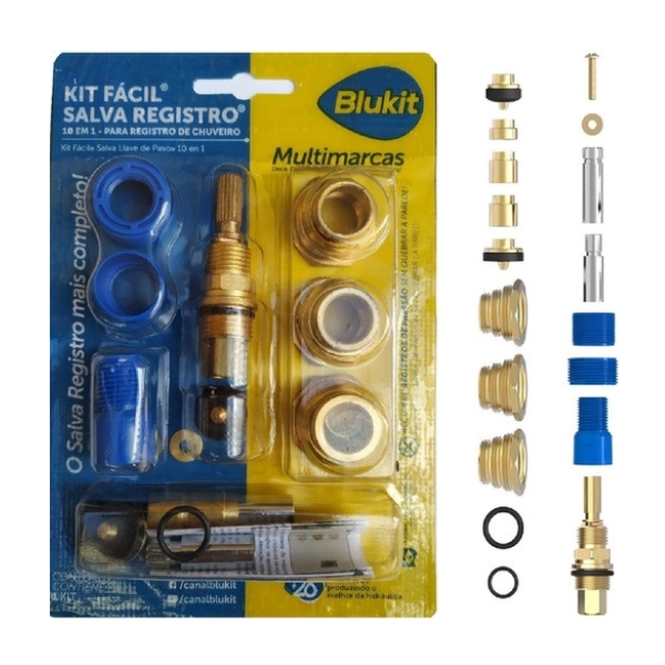Kit Fácil Para Registro 10 Em 1 Blister Com 1 Peça - Blukit