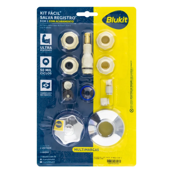 Kit Fácil Para Registro 9 Em 1 PPS Com Acabamento C50 Blister Com 1 Peça - Blukit