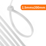 Abraçadeira De Nylon Branca 2,5mmx200mm Com 100 Peças - Melfi - Imagem 2