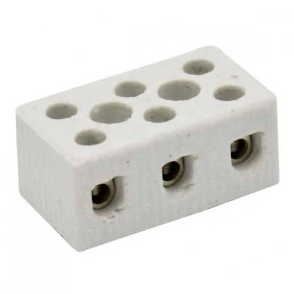Conector Porcelana 3 Polos 6mm - Brasfort