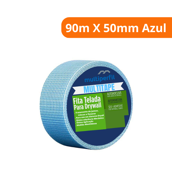 Fita Telada Em Fibra De Vidro 90m X 50mm Azul Multitape - Multiperfil