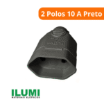 Pino Fêmea 2 Polos 10 A Preto 1430 - Ilumi - Imagem 2