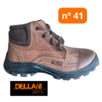 Bota de Segurança Couro Vaqueta Cor Tabaco Nº41 - Dellani - Imagem 2